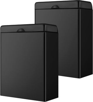 Wall Mounted Stainless Steel Sanitary Napkin/Tampon Receptacle. 10.75 x 7.5 x 3.75 in. Black. 2/case.