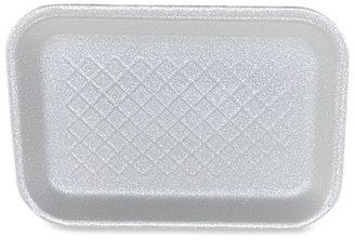 GEN Foam Meat Trays. #2S. 8.5 X 6 X 0.7 in. White. 500/carton.