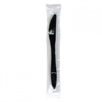 Boardwalk® Mediumweight Wrapped Polypropylene Cutlery Knife. Black. 1000/carton.