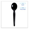 A Picture of product BWK-SOUPHWPSBLA Boardwalk® Heavyweight Polystyrene Cutlery Soup Spoon, Plastic, Black, 1,000/Carton