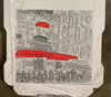A Picture of product 174-303 Pizza Box. 16" x 16" x 2". Stock Print. B-Flute Corrugated Board.