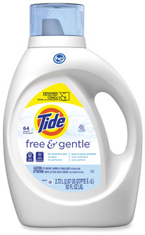 Tide® Free & Gentle™ Liquid Laundry Detergent and HE Compatible, Unscented, 92 oz Bottle