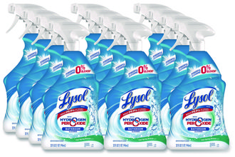 LYSOL® Brand Bathroom Cleaner with Hydrogen Peroxide Cool Spring Breeze, 32 oz Trigger Spray Bottle, 12/Carton