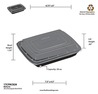 A Picture of product FIS-17CPRCB28 28 OZ RECTANGULAR TAKE-OUT CONTAINER W/ LID, PP - E SERIES. BLACK WITH CLEAR LID.