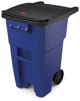 Rubbermaid® Commercial Brute® Square Roll-Out Container. 50 gal. Blue.