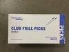 A Picture of product ACR-R812B Bamboo Club/Food Frill Picks. Assorted colors. 1000 picks/box, 10 boxes/case.