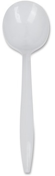 Genuine Joe Medium-Weight Polypropylene Soup Spoon. 1000/cs