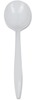 A Picture of product GJO-20003 Genuine Joe Medium-Weight Polypropylene Soup Spoon. 1000/cs