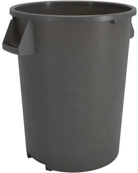 Bronco™ Round Waste Bin Trash Containers. 20 gal. Gray.