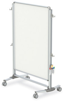 Ghent Nexus Partition Whiteboard 48" x 60", White Surface, Satin Aluminum Frame