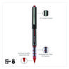 A Picture of product UBC-60117 uniball® VISION Stick Roller Ball Pen Rollerball Extra-Fine 0.5 mm, Red Ink, Gray/Red/Clear Barrel, Dozen