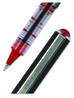 A Picture of product UBC-60117 uniball® VISION Stick Roller Ball Pen Rollerball Extra-Fine 0.5 mm, Red Ink, Gray/Red/Clear Barrel, Dozen