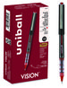 A Picture of product UBC-60117 uniball® VISION Stick Roller Ball Pen Rollerball Extra-Fine 0.5 mm, Red Ink, Gray/Red/Clear Barrel, Dozen