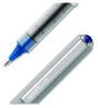 A Picture of product UBC-60134 uniball® VISION Stick Roller Ball Pen Rollerball Fine 0.7 mm, Blue Ink, Silver/Blue/Clear Barrel, Dozen