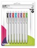 A Picture of product UBC-70309 uniball® uniONE Gel Pen Retractable, Medium 0.7 mm, Assorted Inspirational Ink and Barrel Colors, 8/Pack