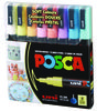 A Picture of product UBC-PC3M8CSFTCLR POSCA™ Water-Based Paint Markers Fine Bullet Tip, 0.9 mm/1.3 mm, Assorted Colors, 8/Set