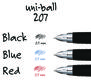 A Picture of product UBC-61270 uniball® Signo 207 Retractable Gel Pen Fine 0.5 mm, Black Ink, Smoke/Black Barrel, 4/Pack