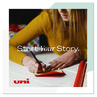 A Picture of product UBC-60152 uniball® Roller Ball Stick Pen Rollerball Extra-Fine 0.5 mm, Red Ink, Black/Red Barrel, Dozen