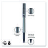 A Picture of product UBC-60025 uniball® Deluxe Stick Roller Ball Pen Rollerball Extra-Fine 0.5 mm, Black Ink, Metallic Gray/Black Barrel, Dozen