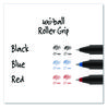 A Picture of product UBC-60052 uniball® Deluxe Stick Roller Ball Pen Rollerball Fine 0.7 mm, Black Ink, Champagne/Black Barrel, Dozen