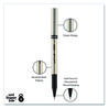 A Picture of product UBC-60052 uniball® Deluxe Stick Roller Ball Pen Rollerball Fine 0.7 mm, Black Ink, Champagne/Black Barrel, Dozen