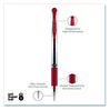 A Picture of product UBC-65452 uniball® Signo GRIP™ Stick Gel Pen Medium 0.7 mm, Red Ink, Clear/Red/Silver Barrel, Dozen