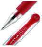 A Picture of product UBC-65452 uniball® Signo GRIP™ Stick Gel Pen Medium 0.7 mm, Red Ink, Clear/Red/Silver Barrel, Dozen