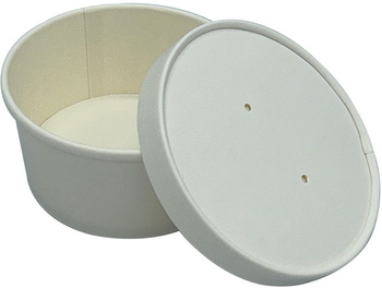 Paper Food / Soup Container w/ Lid 8 oz White Combo 250 / 250 cs