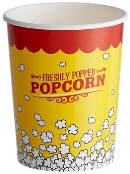 Carnival King Popcorn Cup with 'Freshly Popped Popcorn' Stock Print. 32 oz. 500/case.