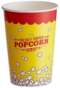 Carnival King Popcorn Cup with 'Freshly Popped Popcorn' Stock Print. 46 oz. 500/case.