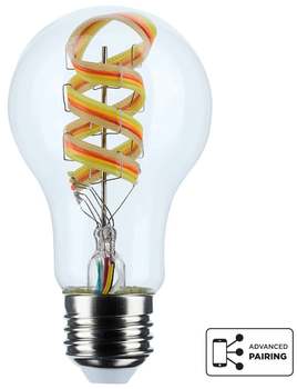 Satco Products Starfish IOT Smart Ribbon LED Bulbs. 6 Watt/A19/120 Volt/450 Lumens. RGB & Tunable White. 24/case.