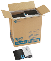 GP Pro Dixie Ultra® Smartstock® Series-W Heavyweight Polypropylene Plastic Wrapped Teaspoon Refill. 6.16 in. Black. 960 knives/case.