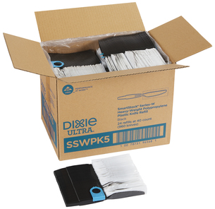 GP Pro Dixie Ultra® Smartstock® Series-W Heavyweight Polypropylene Plastic Wrapped Knife Refill. 6.99 in. Black. 960 knives/case.