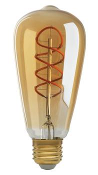 Satco Products Medium Base Spiral Filament Vintage LED. 4.5W/ST19/2000K/260L/120V. Amber. 24/case.