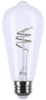 Satco Products Reminiscent™ Medium Base Vintage Gray Coil Filament LED Bulbs. 6W/ST19/2700K/CL/120V. Clear. 1 bulb/card, 24 cards/case.