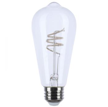 Satco Products Reminiscent™ Medium Base Vintage Gray Coil Filament LED Bulbs. 6W/ST19/2700K/CL/120V. Clear. 24/box.