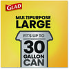 A Picture of product CLO-00079 Glad® Lawn & Leaf Large Quick-Tie Trash Bags Tie-Flap, 30 gal, 0.81 mil, x 33, Black, 10 Bags/Box, 12 Boxes/Carton