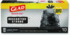 A Picture of product CLO-00079 Glad® Lawn & Leaf Large Quick-Tie Trash Bags Tie-Flap, 30 gal, 0.81 mil, x 33, Black, 10 Bags/Box, 12 Boxes/Carton
