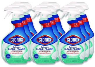 Clorox® Bathroom Foamer with Bleach Ocean Mist, 30 oz Spray Bottle, 9/Carton