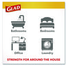 A Picture of product CLO-79155 Glad® OdorShield® Small Drawstring Trash Bags. 0.5 mil. 18 X 17 in. 4 gal. Blue. Beachside Breeze scent. 80/box.
