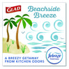 A Picture of product CLO-79155 Glad® OdorShield® Small Drawstring Trash Bags. 0.5 mil. 18 X 17 in. 4 gal. Blue. Beachside Breeze scent. 80/box.
