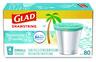 A Picture of product CLO-79155 Glad® OdorShield® Small Drawstring Trash Bags. 0.5 mil. 18 X 17 in. 4 gal. Blue. Beachside Breeze scent. 80/box.
