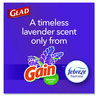 A Picture of product CLO-79157 Glad® ForceFlex™ Tall Kitchen Drawstring Trash Bags 13 gal, Gain Lavender with Febreze Freshness, 10.18 x 9.81, White, 110/Box