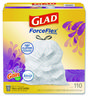 A Picture of product CLO-79157 Glad® ForceFlex™ Tall Kitchen Drawstring Trash Bags 13 gal, Gain Lavender with Febreze Freshness, 10.18 x 9.81, White, 110/Box