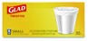 A Picture of product CLO-78817 Glad® Small Twist-Tie Trash Bags. 0.74 mil. 4 gal. 23 X 21.63 in. White. 30/box.