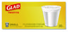 A Picture of product CLO-78817 Glad® Small Twist-Tie Trash Bags. 0.74 mil. 4 gal. 23 X 21.63 in. White. 30/box.