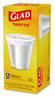 A Picture of product CLO-78817 Glad® Small Twist-Tie Trash Bags. 0.74 mil. 4 gal. 23 X 21.63 in. White. 30/box.