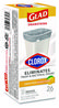 A Picture of product CLO-79316 Glad® Medium Drawstring Trash Bags with Clorox. 0.74 mil. 8 gal. 23 X 21.63 in. Gray. Lemon Fresh Bleach scent. 26 bags/box.