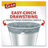 A Picture of product CLO-79316 Glad® Medium Drawstring Trash Bags with Clorox. 0.74 mil. 8 gal. 23 X 21.63 in. Gray. Lemon Fresh Bleach scent. 26 bags/box.