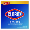 A Picture of product CLO-79316 Glad® Medium Drawstring Trash Bags with Clorox. 0.74 mil. 8 gal. 23 X 21.63 in. Gray. Lemon Fresh Bleach scent. 26 bags/box.